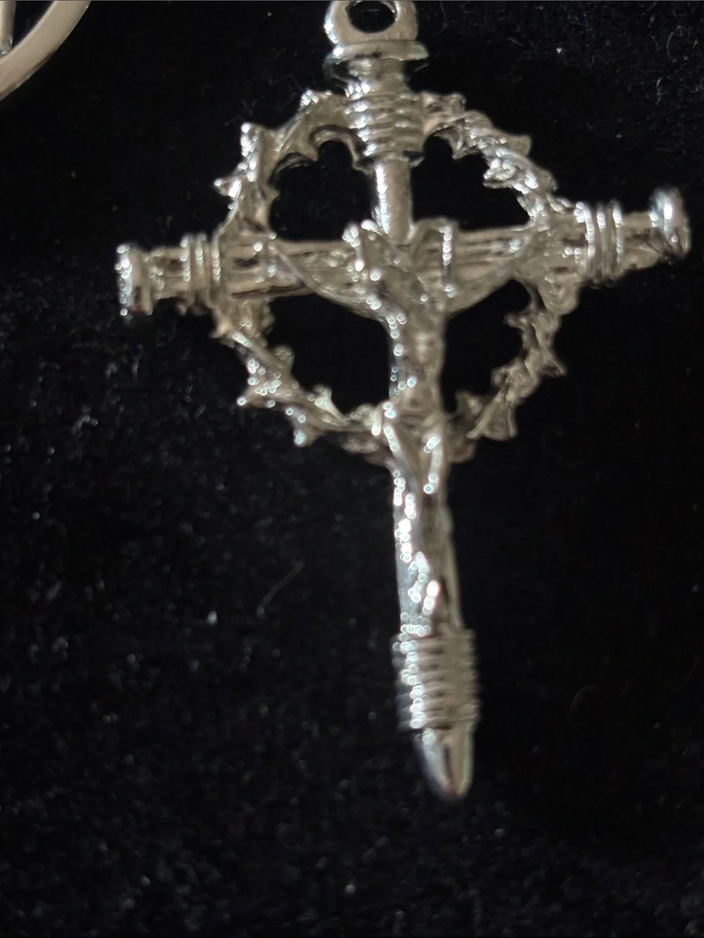Silver Cross and Rhinestone Pendants